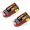 OVONIC Batteria Lipo OVONIC 3S 1500mAh 120C 11.1V con Connettore XT60 per Aeromodelli FPV RC, Auto, Quadricotteri, Elicotteri, Camion, Barche, Hobby, Confezione da 2