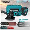 YOFIDRA 125 millimetri Brushless Elettrico Smerigliatrice Angolare 3 Gear Cordless Lucidatore Taglierina Lavorazione Del Legno Strumento di Potere Per Makita 18V Batteria Spille