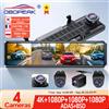 OBDPEAK Dash Cam A8 4CH 11.26 Pollici 4K WIFI Specchietto Retrovisore con 4 Telecamere Registratore Video DVR Auto Doppia Lente ADAS BSD Visione Notturna Parcheggio 24H