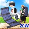 NONE Pannello Solare Pieghevole 20W 50W 60W, Caricatore Solare Portatile USB 5V DC, Alimentatore Solare per Dispositivi Mobili