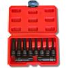 NONE Set di 10 punte Torx a percussione T30-T100 da 1/2" con custodia - Misure T30, T40, T45, T50, T55, T60, T70, T80, T90, T100