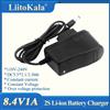 LiitoKala 8.4V 1A Caricabatteria ai polimeri di litio Caricatore adattatore di alimentazione volt 7.4V 1A pieno di luci