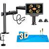 Elikliv EM3K-3D Max 10.1" Microscopio digitale 3D con doppia lente magnetica HDMI 3K Microscopio per saldatura per elettronica con braccio flessibile