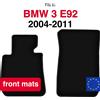 Wielganizator Tappetini anteriori in velluto per BMW Serie 3 E92 Coupé (2004-2011) - Nero (2 pz) set di tappetini anteriori per auto