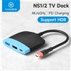Hagibis Dock TV Portatile Hagibis, Docking Station USB-C per Switch 1/2/OLED, USB C a HDMI 4K 60Hz, 100W PD, HUB USB3.0 per Macbook e Laptop
