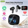 HTC NE46 Cuffie Bluetooth wireless sportive con cardiofrequenzimetro Touchscreen LED Riduzione del rumore Traduttore AI in-ear Earbu