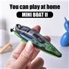 CONUSEA Barche RC 2.4G 4WD Mini Imbarcazione Telecomandata con Luci, Motoscafo per Piscine, Giocattoli Acquatici Competitivi per Interni, Regali per Bambini