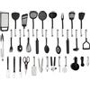NONE Set di utensili da cucina da 40 pezzi, in nylon, acciaio inossidabile, con spatola, mestolo, resistente al calore, antigraffio