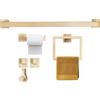 NONE Set portasciugamani da bagno da 5 pezzi montato a parete con portasciugamani portarotolo in acciaio inossidabile 201 organizer da bagno dorato per hotel domestici