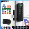 YRHAND Serratura Intelligente YRHAND Tuya WiFi con 8 Lingue, Impronta Digitale, IP66 Impermeabile, per Cancello Esterno, Codice di Accesso, Carta RFID, Senza Chiave Per la casa