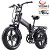 NONE RANDRIDE YX20M-2 Bici Elettrica 2000W Doppio Motore 48V 20AH Batteria Rimovibile Pneumatici Fat da 20 Pollici Freno a Disco Idraulico Bici Elettrica Pieghevole per Adulti