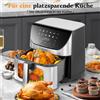 sinaopus Friggitrice ad Aria Multifunzione da 8,5L, Fornello Senza Olio con Finestra di Visualizzazione e Controllo Touch LED, Forno Elettrico 220V