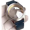 tandorio Cassa per Orologio Vintage 38mm con Cinturino in Pelle e Vetro Zaffiro per Movimenti NH34 NH35 NH36 ETA 2824, Impermeabile 100m