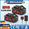 powtree Batteria Powtree per Milwaukee M18 6.0Ah/8.0Ah 18V Batteria ricaricabile per M18 M18B5 XC 48-11-2402 48-11-1840 con mini caricabatterie