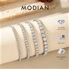 MODIAN Bracciale Tennis MODIAN con Moissanite Colore D VVS1, Argento Sterling 925, Bracciale Classico Singolo con Scatola per Donna e Uomo, Gioielleria Fine