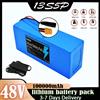 Batteria al Litio 48V 100000mAh 13S5P 18650, Pacco Batteria 48V 1500W per Bicicletta Elettrica con BMS 50A Integrato + Trasporto Aereo
