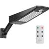 NONE Luce Solare da Esterno con Sensore di Movimento a Infrarossi 120 ° Faretti solari per esterni, luci di sicurezza per esterni impermeabili IP65, con telecomando a 4 modalità 【48 LED/ 4500 mAh】