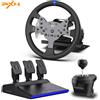 PXN Volante da Corsa PXN V99 per PC con Force Feedback Reale, Pedali e Cambio Staccabile, Rotazione 270/900 Gradi