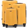 W WINGS Set di 3 valigie rigide grandi XL da 20 ", 24 ", 28 " (75x47x28 cm/66x42x24 cm) e valigia da cabina 55x35x22 cm KESTREL ABS+, con manico telescopico regolabile e 4 ruote a 360°. ° Lucchetto a
