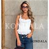 KONDALA Top Elegante da Donna con Corsetto, Canotta Estiva alla Moda con Orlo Laminato, Nuova Collezione 2026, Top Trendy per Vacanze e Tempo Libero