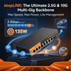 keepLiNK Switch PoE Gestito via Web KeepLink a 9 Porte 2.5G/10G | 135W 8x2.5Gbps Porte IEEE802.3at/af | 1x10G SFP+ Uplink | QoS VLAN