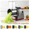 Mumuzoon Affettatrice Elettrica 5 in 1 da 250W, Tritatutto Automatico per Insalata, Grattugia per Formaggio, Taglia Carote e Cavoli JT253