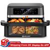 NONE Friggitrice ad Aria Calda 12L con Doppia Vasca per Cottura Simultanea, 2950W, Schermo Touch LED, Finestra Visiva, Illuminazione LED, Funzione Scuotimento Alimenti, Design Interno a Doppia Vasca