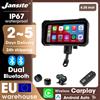 Jansite 6.25 pollici Carplay Android Auto Navigazione GPS Moto IP67 Impermeabile con sensore TPMS, controller GPS, telecamera AHD 1080p e schermo display