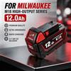 Batteria al Litio Ricaricabile 18V 12.0Ah, Compatibile con Utensili Milwaukee M18B5 XC 48-11-2402 48-11-2411 2604-22 Series, Ricambio per Utensili Elettrici