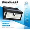 NONE W2702 Lampada Solare da Parete per Esterni 52 LED con Sensore di Movimento PIR, Pannello Solare 5.5V 0.8W, Batteria 2400mAh 18650, Accensione dal Crepuscolo all'Alba, Impermeabile, Luce di Sicurezza