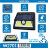 NONE WETECH W2701 Lampada Solare da Parete per Esterni con Sensore di Movimento 46COB+6LED Pannello Solare 5.5V Batteria 1200mAh 18650 Accensione dal Crepuscolo all'Alba Luce di Sicurezza Impermeabile per