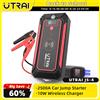 UTRAI 2500A Avviamento batteria per auto Accumulatori e caricabatterie di riserva portatili 10W Caricabatterie wireless LED Martello di sicurezza per auto Avviatore di emergenza