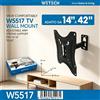 NONE Supporto da Parete per TV WETECH W5517 a Braccio Singolo, Compatibile con TV a Schermo Piatto da 14-42 Pollici, Carico Massimo 36kg ±60 ° Supporto per monitor da parete con funzione di inclinazione,