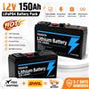 Ddadache Batteria al Litio Ricaricabile LiFePO4 12V 150Ah con BMS Integrato, Adatta per Giocattoli Elettrici, Pannelli Solari, Ecoscandagli e Batterie per Sedie a Rotelle Elettriche