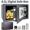 NONE Cassaforte Digitale Media da 8,5L, Cassaforte Elettronica per Casa, Cassetta di Sicurezza, Cassetta Portadenaro, Cassetta di Sicurezza in Acciaio Solido per Ufficio o Casa - Grigio
