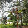 NONE Amaca da campeggio portatile, amaca aerea multi-persona, amaca a tenda triangolare per esterni, rete per attrezzature da viaggio, picnic e feste.