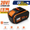 Makita Batteria di ricambio agli ioni di litio 20V 8000mAh 8.0Ah compatibile con utensili elettrici Worx WX390 WX176 WX166 WX372 WX800 WX678 WX550 WX532 WG894E WG629E WG329E, ad alta capacità e lunga durata,