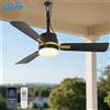 Jelena Ventilatore da soffitto Jelena per esterni, ideale per camera da letto, soggiorno, patio, veranda, pergola. Moderno ventilatore a LED con luce, telecomando, 6 velocità, potente.