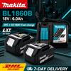 Makita Batteria originale Makita 18V LXT BL1860B 6.0Ah per utensili elettrici a ioni di litio, interfaccia a scorrimento, BL1815 BL1815N BL1820 BL1830 BL1830B BL1840 BL1850 BL1850B BL1860, BDF454Z Bare Pack,