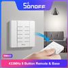 SONOFF RM433R2 Telecomando RF a 8 pulsanti e base Accoppiamento con una chiave Facile da installare Funziona con gli interruttori Sonoff Smart Home da 433 Mhz