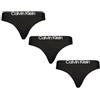 Calvin Klein Women Thong 3PK Black (Black/Black/Black) M
