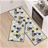 Fecialy Set di tappetini da cucina 2 pezzi Tappeti da cucina con supporto in silicone addensato antiscivolo e assorbenti lavabili per cucina, sala da pranzo, ingresso, 43x75CM+43x150CM