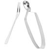 BESPORTBLE Posate per Lumache in Acciaio Resistente Pinza e Forchetta Resistenti alla Ruggine Utensili da Cucina per Servire Escargot con Design Speciale Antiscivolo Leggeri e Facili da