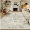 PureCozy Tappeto Salotto Beige 200x300cm Vintage Tappeti Grande Carpet Antiscivolo Lavabile in Lavatrice Cameretta Soggiorno Camera da Letto Office Carpets Morbido Pelo Corto Rug