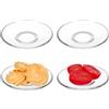 Alipis Set di 4 piattini in vetro rotondi, 9 cm, per tè e caffè, piatti in vetro trasparente, per tazze da tè, snack e conservazione per casa, ristorante, sala da tè, sala yoga