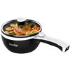 Vocha Padelle elettriche, Hot Pot, padella antiaderente con coperchio in vetro (nero)