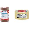 Tesa PROMO guarnizione BASIC PP, marrone (3 unità) & ack® Standard PP ruidoso 66m x 50mm transparente