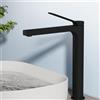 EMKE Rubinetto da bagno nero opaco, 335 x 233 x 46 mm, in ottone, cartuccia in ceramica, rubinetto per bagno, rubinetto per lavabo, facile da installare, rubinetto con aeratore, rubinetto per lavabo