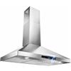 GIANTEX Cappa Aspirante Cucina 90 cm con 8 Velocità, 744 m³/h, Argento | Cappa Aspirante da Parete in Acciaio Inox con Controllo Gestuale/Touch, Luci LED Dimmerabili, Filtri a Carbone, 62 dB
