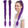 YWAYNU Treccine Finte Bambini, 1x Parrucca Lilla 60cm Fibra Sintetica Resistente al Calore, Anti-Nodi per Comfort Sostenuto, Perfetta per Cosplay K-Pop & Halloween